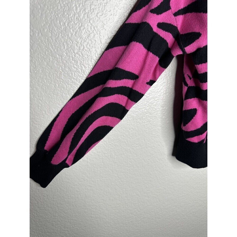 NEW Bar III Sweater Womens Petite Medium Zebra Swirl Crewneck Pullover - Picture 4 of 5